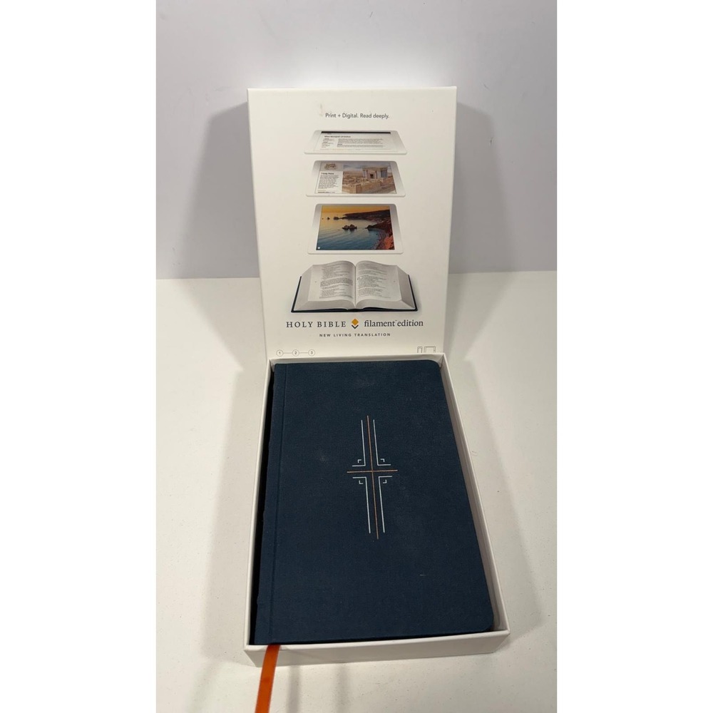 Tyndale Holy Bible Filament Edition NLT Midnight Blue LeatherLike Hardcover